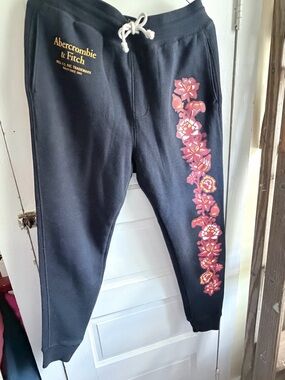 Abercrombie & Fitch Sweatpants Floral Print Drawstring Waist